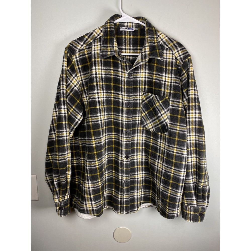 BILLABONG Flannel Button Up Long Sleeve Shirt Plaid VTG 90s Mens‎ Size M